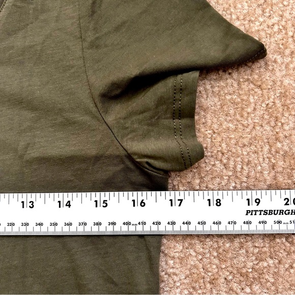 Quince Cotton/Modal Scoop Neck Green Short Sleeve Tee - Picture 5 of 9